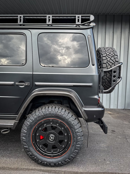 Load image into Gallery viewer, Mercedes G Wagon amg g63 4x4 squared Black Wheels 8x6.5 off road red lip 463 industries GC01