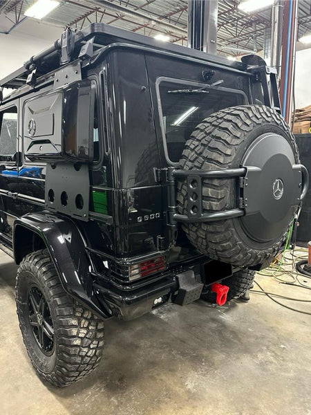Load image into Gallery viewer, g wagon spare wheel holder carrier letech lennartz technik 4x4 squared mercedes 463