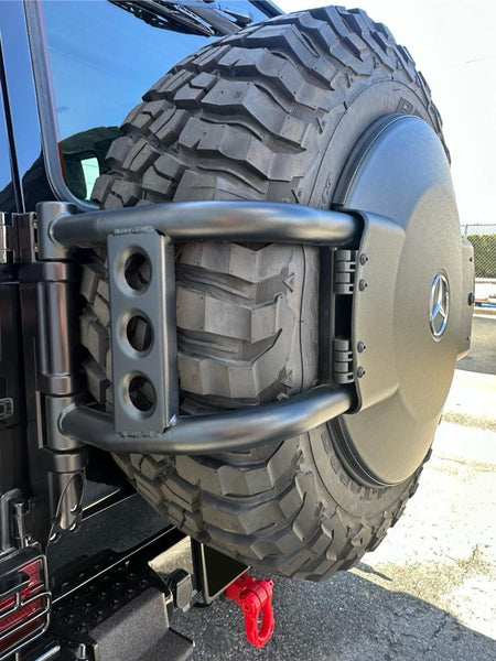 Load image into Gallery viewer, g wagon spare wheel holder carrier letech lennartz technik 4x4 squared mercedes 463
