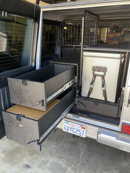 Load image into Gallery viewer, g wagon storage system trekboxx alpha mercedes g wagen drawer kit interor cargo