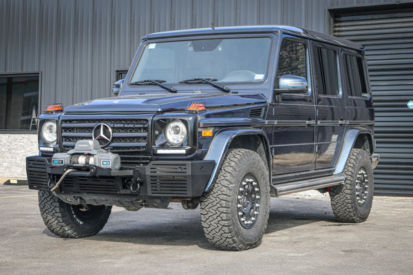 Load image into Gallery viewer, g wagon front steel bumper winch mercedes tow pin bumper g550 g63 amg 4x4 squared g wagen gelandewagen 463 w463