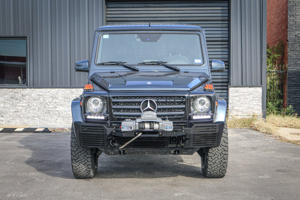 Load image into Gallery viewer, g wagon front steel bumper winch mercedes tow pin bumper g550 g63 amg 4x4 squared g wagen gelandewagen 463 w463