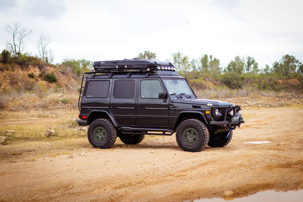 Load image into Gallery viewer, g wagen long travel articulation flex droop 4 inch lift kit 100mm lift Mercedes G Wagon G Wagen Gelandewagen Jack Wagon Overlanding Suspension Mercedes Benz w463 w461 w460 G500 G550 G55 G63 AMG portals down travel