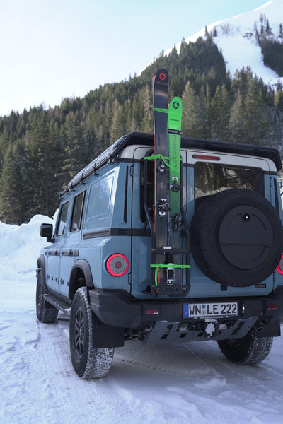 Load image into Gallery viewer, ineos grenadier rear ladder multifunction roof rack ski storage jerry can holder