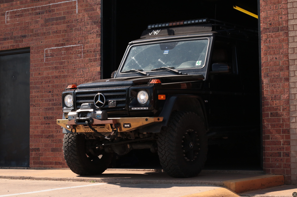 Load image into Gallery viewer, g wagon front steel detachable winch bumper mercedes tow pin baja designs lights superwinch sx10sr g500 g550 g55amg