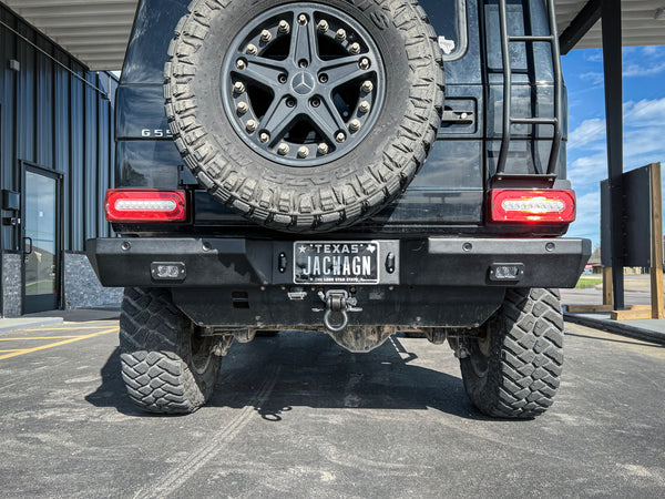 Load image into Gallery viewer, g wagon rear steel bumper g500 g550 g55 g63 amg mercedes g-wagen gelandewagen replacement metal upgrade 463 w463