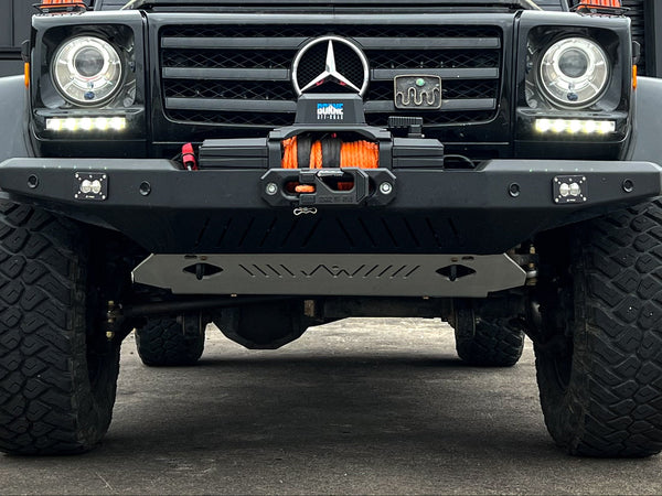 Load image into Gallery viewer, g wagon skid plate underride protection underbody protection aluminum g wagen rock slide g500 g550 g55 amg g wagen g-class gelandewagen jack wagon overlanding