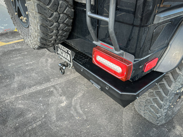 Load image into Gallery viewer, g wagon rear steel bumper step plate g500 g550 g55 g63 amg mercedes g-wagen gelandewagen replacement metal upgrade 463 w463