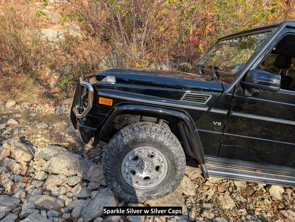 Load image into Gallery viewer, Hutchinson Beadlock Wheels Sparkle Silver Mercedes G Wagon 16 inch g550 g500 gelandewagen military wheels