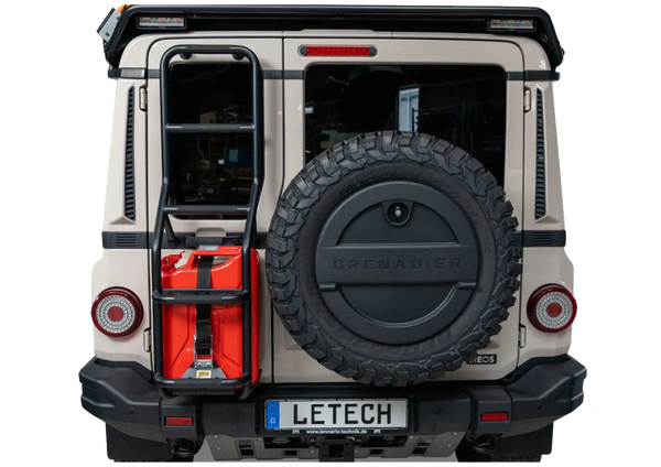 Load image into Gallery viewer, ineos grenadier rear ladder multifunction roof rack ski storage jerry can holder