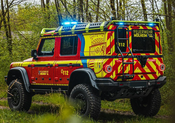 Load image into Gallery viewer, ineos grenadier rear ladder multifunction roof rack ski storage jerry can holder