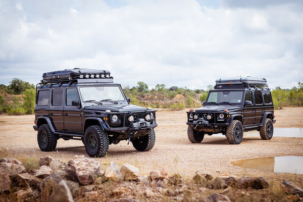 Load image into Gallery viewer, g wagen long travel articulation flex droop 4 inch lift kit 100mm lift Mercedes G Wagon G Wagen Gelandewagen Jack Wagon Overlanding Suspension Mercedes Benz w463 w461 w460 G500 G550 G55 G63 AMG portals down travel