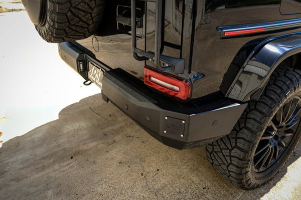 Load image into Gallery viewer, mercedes g wagon rear steel bumper 463a w463a g wagen g class g550 g63 amg blind spot assist parktronic