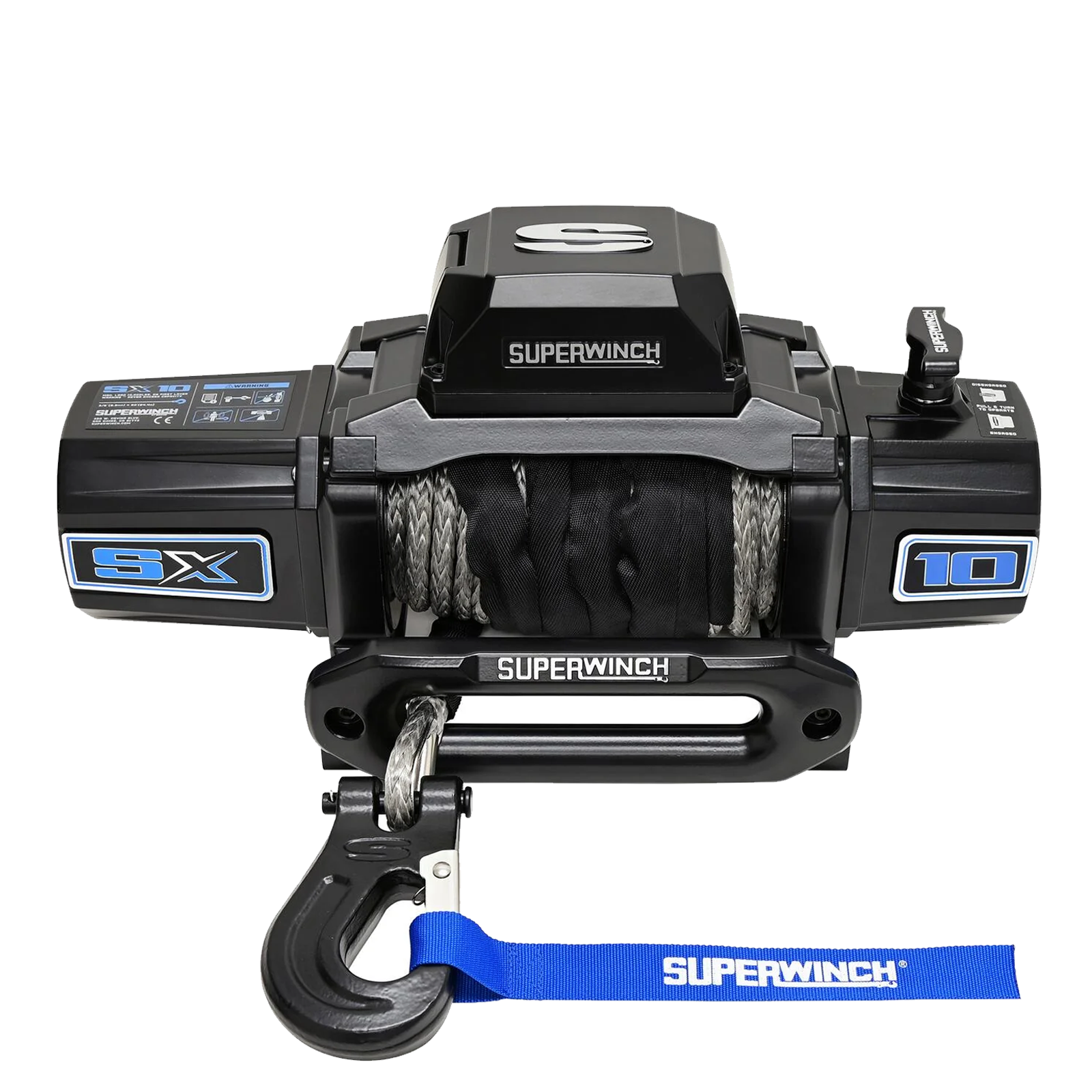 Superwinch 10k Load 12V Synthetic Rope Winch (Black or Silver