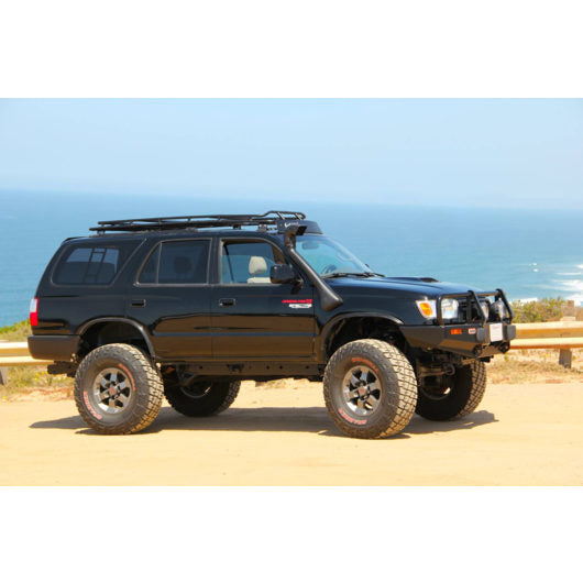 Load image into Gallery viewer, Toyota 4Runner 3rd Gen baja off road offroad roof rack gobiracks gobirack gobi stealth ranger light bar multi light setup wind deflector