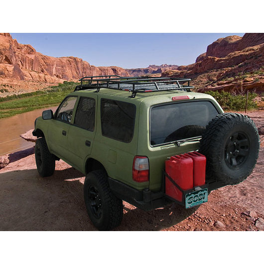 Load image into Gallery viewer, Toyota 4Runner 3rd Gen baja off road offroad roof rack gobiracks gobirack gobi stealth ranger light bar multi light setup wind deflector