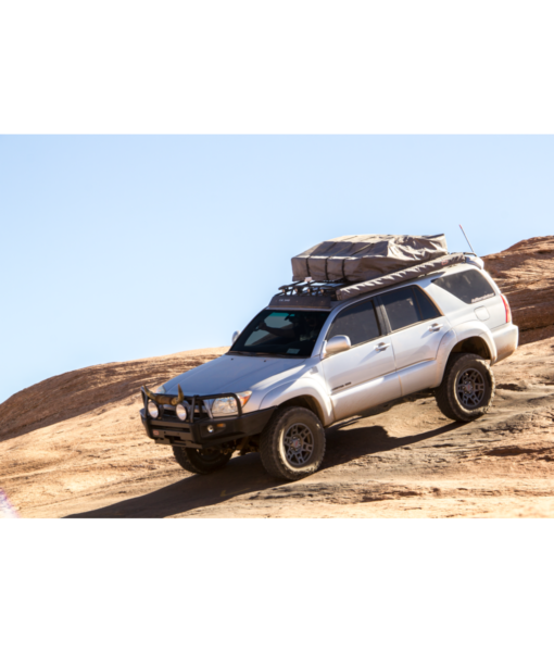 Load image into Gallery viewer, Toyota 4Runner 4th Gen baja off road offroad roof rack gobiracks gobirack gobi stealth ranger light bar multi light setup wind deflector