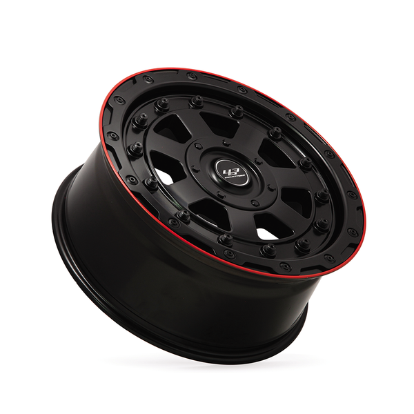 Load image into Gallery viewer, Mercedes G Wagon Black Wheels 5x130 off road red lip 463 industries GC01