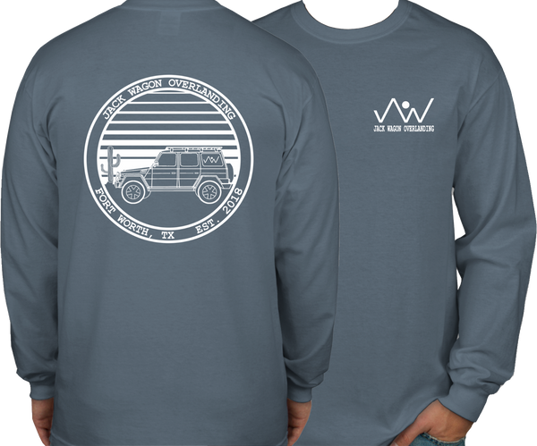 Load image into Gallery viewer, Jack Wagon Overlanding T Shirt Changing Skies Indigo Gildan