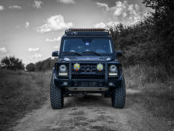 Load image into Gallery viewer, g wagen all black 4 inch lift kit 100mm lift kit for Mercedes G Wagon G Wagen Gelandewagen Jack Wagon Overlanding Suspension Mercedes Benz w463 w461 w460 G500 G550 G55 G63 AMG portals
