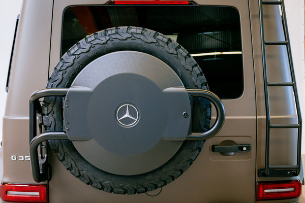 Load image into Gallery viewer, Lennartz Technik LeTech Spare Wheel Holder 7098 with Cover 7099 for Mercedes G Wagon w463a g550 g63 AMG