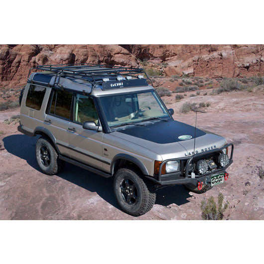Load image into Gallery viewer, Land Rover LANDROVER DISCO Discovery II 2 baja off road offroad roof rack gobiracks gobirack gobi stealth ranger light bar multi light setup wind deflector