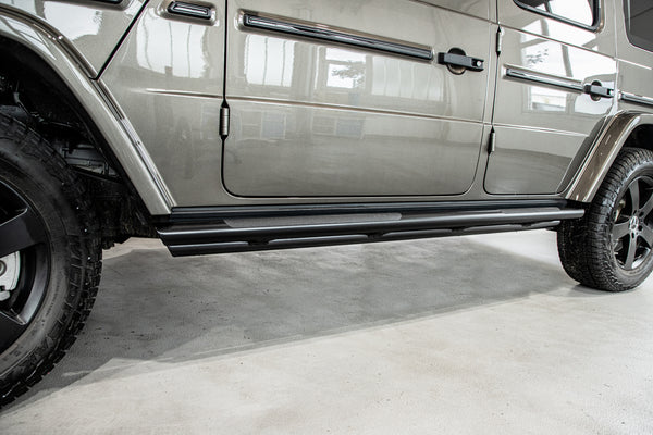Load image into Gallery viewer, mercedes g wagon w463a side step rock slider nerf bar protection upgrade ORC Double Sill Protection Jack Wagon Overlanding G550 G63 AMG