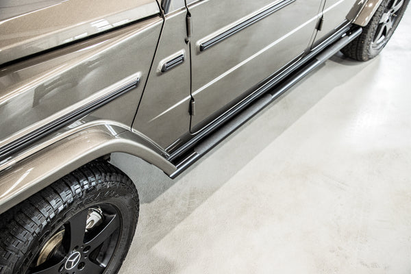 Load image into Gallery viewer, mercedes g wagon w463a side step rock slider nerf bar protection upgrade ORC Double Sill Protection Jack Wagon Overlanding G550 G63 AMG