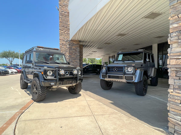 Load image into Gallery viewer, g wagen long travel articulation flex droop 4 inch lift kit 100mm lift Mercedes G Wagon G Wagen Gelandewagen Jack Wagon Overlanding Suspension Mercedes Benz w463 w461 w460 G500 G550 G55 G63 AMG portals down travel