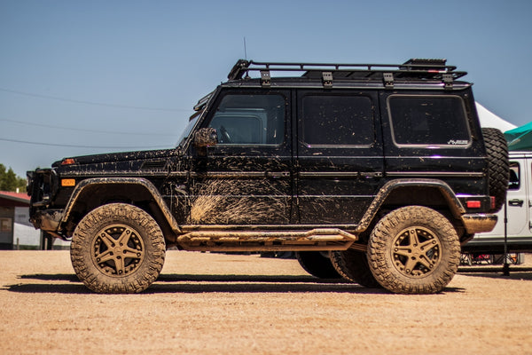 Load image into Gallery viewer, mercedes g wagon rock sliders side steps skid steps sill protection g500 g550 g55 g63 AMG Jack Wagon Overlanding