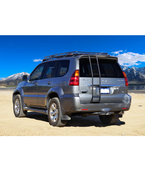 Load image into Gallery viewer, Lexus GX470 baja off road offroad roof rack gobiracks gobirack gobi stealth ranger light bar multi light setup wind deflector