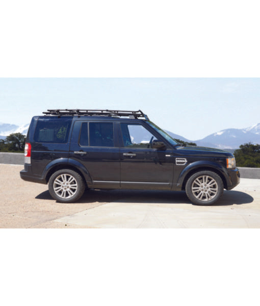 Load image into Gallery viewer, Land Rover LANDROVER LR4 baja off road offroad roof rack gobiracks gobirack gobi stealth ranger light bar multi light setup wind deflector