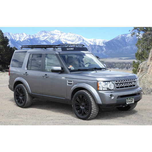 Load image into Gallery viewer, Land Rover LANDROVER LR4 baja off road offroad roof rack gobiracks gobirack gobi stealth ranger light bar multi light setup wind deflector