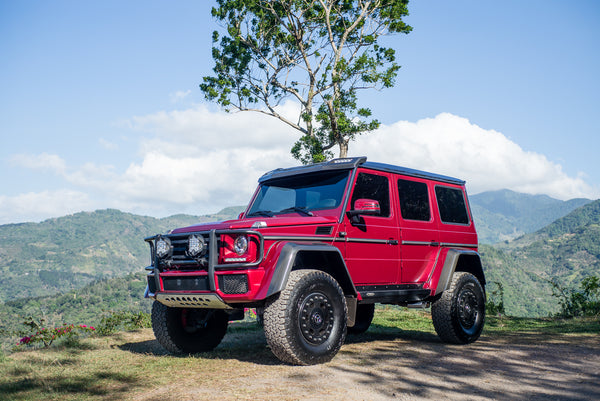 Load image into Gallery viewer, 4x4 squared g wagon beadlock wheels hutchinson mercedes w463 oem g500 g550 8x6.5 bolt pattern 18 inch wheel diameter