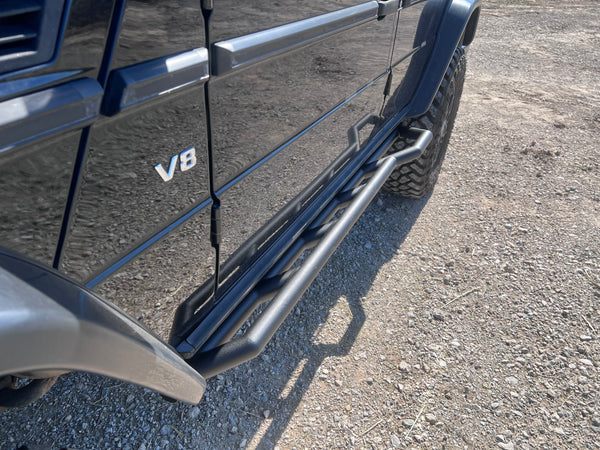 Load image into Gallery viewer, mercedes g wagon rock sliders side steps skid steps sill protection g500 g550 g55 g63 AMG Jack Wagon Overlanding