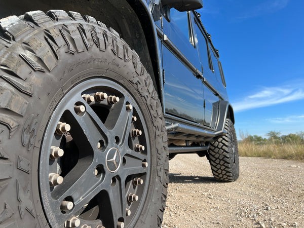 Load image into Gallery viewer, mercedes g wagon rock sliders side steps skid steps sill protection g500 g550 g55 g63 AMG Jack Wagon Overlanding