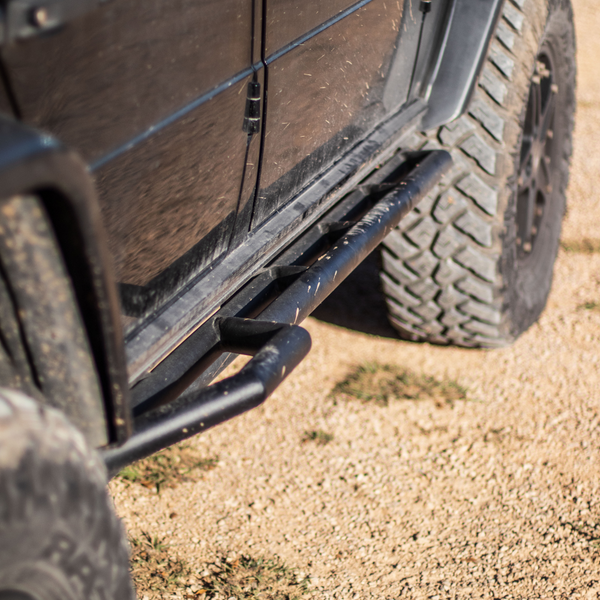 Load image into Gallery viewer, mercedes g wagon rock sliders side steps skid steps sill protection g500 g550 g55 g63 AMG Jack Wagon Overlanding