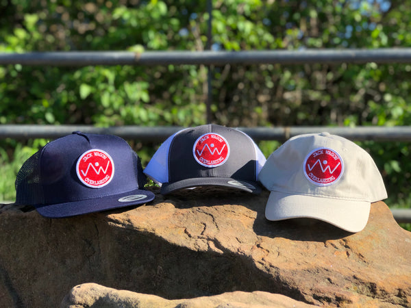 Load image into Gallery viewer, Jack Wagon Overlanding red mountain logo patch hat