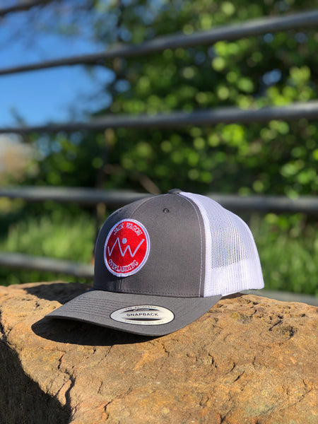 Load image into Gallery viewer, Jack Wagon Overlanding red mountain logo patch hat