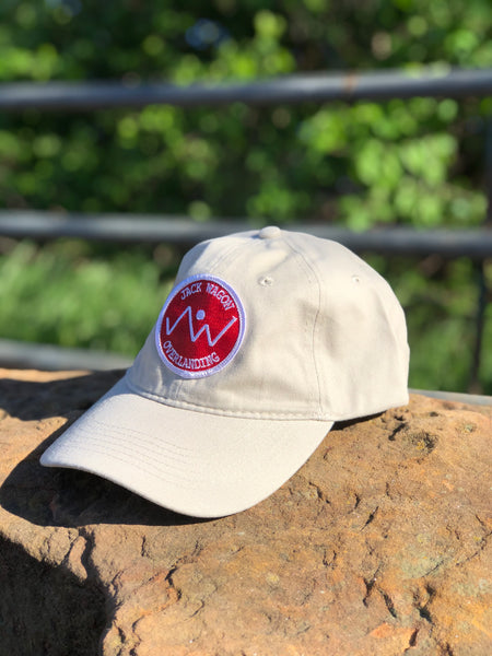 Load image into Gallery viewer, Jack Wagon Overlanding red mountain logo patch hat