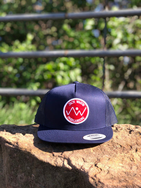 Load image into Gallery viewer, Jack Wagon Overlanding red mountain logo patch hat