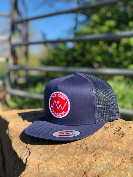 Load image into Gallery viewer, Jack Wagon Overlanding red mountain logo patch hat