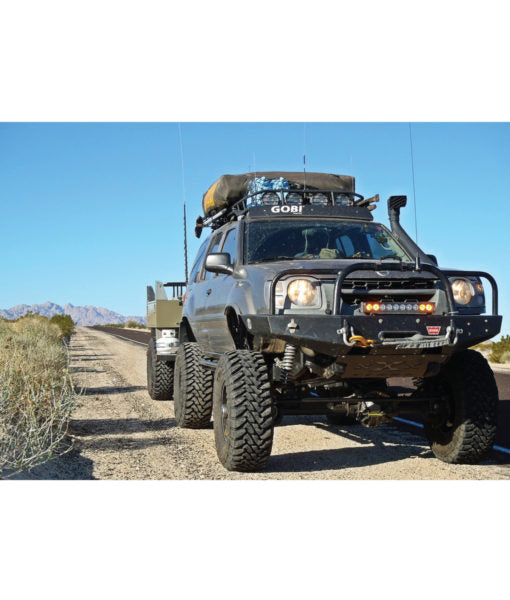 Load image into Gallery viewer, Nissan XTerra baja off road offroad roof rack gobiracks gobirack gobi stealth ranger light bar multi light setup wind deflector
