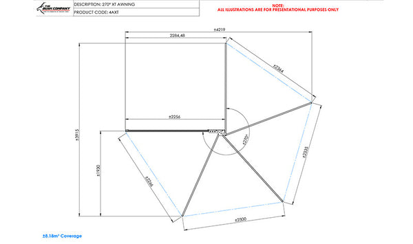 Load image into Gallery viewer, bush company 270 awning dimensions
