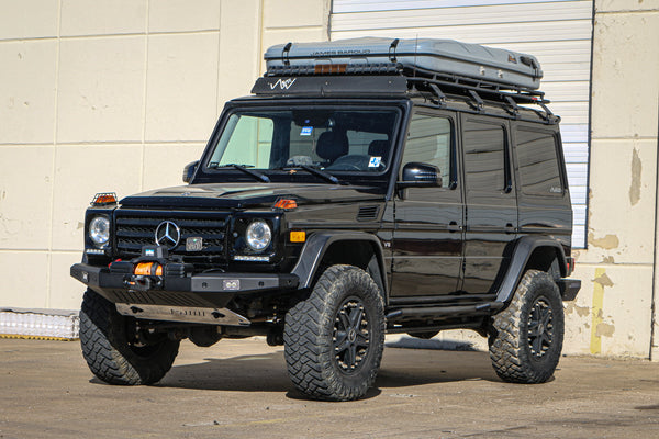 Load image into Gallery viewer, g wagon front bumper steel winch g500 g550 g55 amg mercedes fog lights cooler relocation intercooler g wagen 
