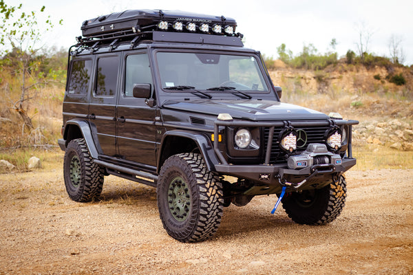 Load image into Gallery viewer, mercedes g wagon rock sliders side steps skid steps sill protection g500 g550 g55 g63 AMG Jack Wagon Overlanding
