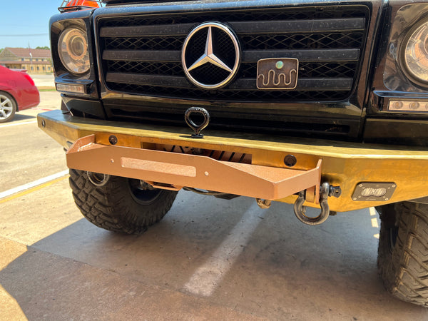 Load image into Gallery viewer, g wagon front steel detachable winch bumper mercedes tow pin baja designs lights superwinch sx10sr g500 g550 g55amg
