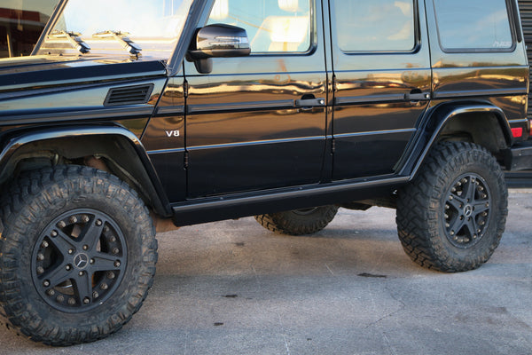 Load image into Gallery viewer, g wagon high clearance rock sliders side steps running boards g wagen gelndewagen g500 g550 g55 g63 amg mercedes benz w460 w461 w463
