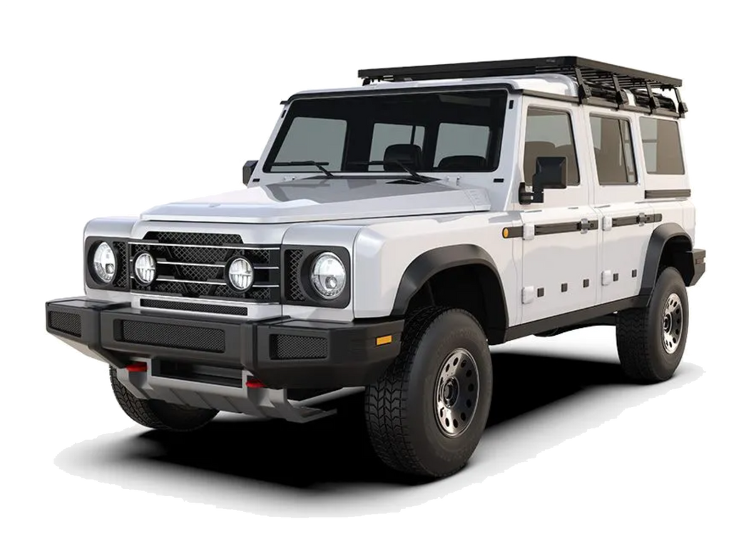 ineos grenadier roof rack front runner full length three quarter safari window open close ladder basket storage