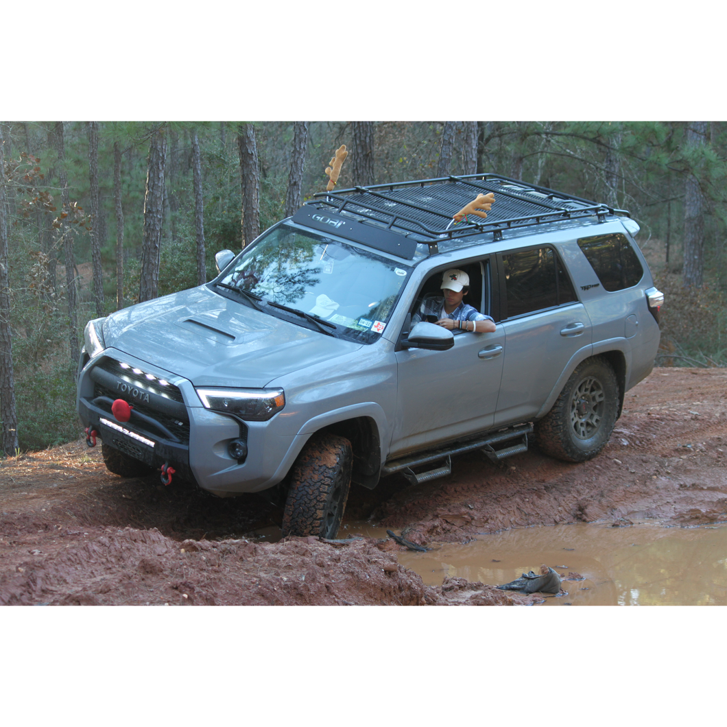 gobi racks Toyota 4Runner 5th Gen rush order rush ship baja off road offroad roof rack gobiracks gobirack gobi stealth ranger light bar multi light setup wind deflector jack wagon overlanding